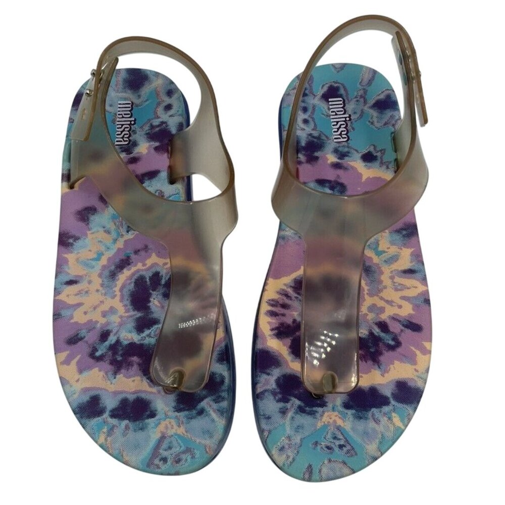 NEW MELISSA JELLY TIE-DYE BUCKLE SANDALS 6